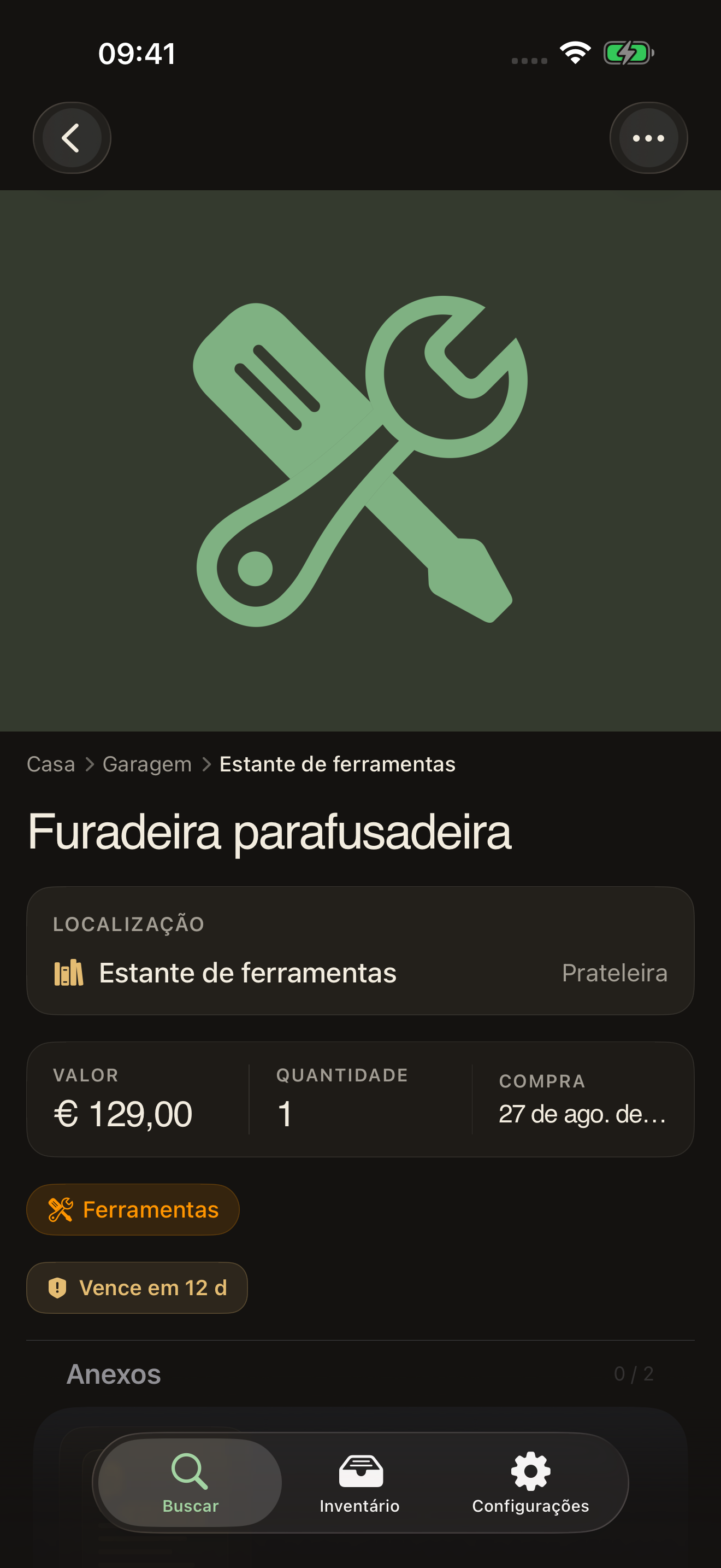 mnemia no iPhone, um objeto com o seu valor, garantia e anexos