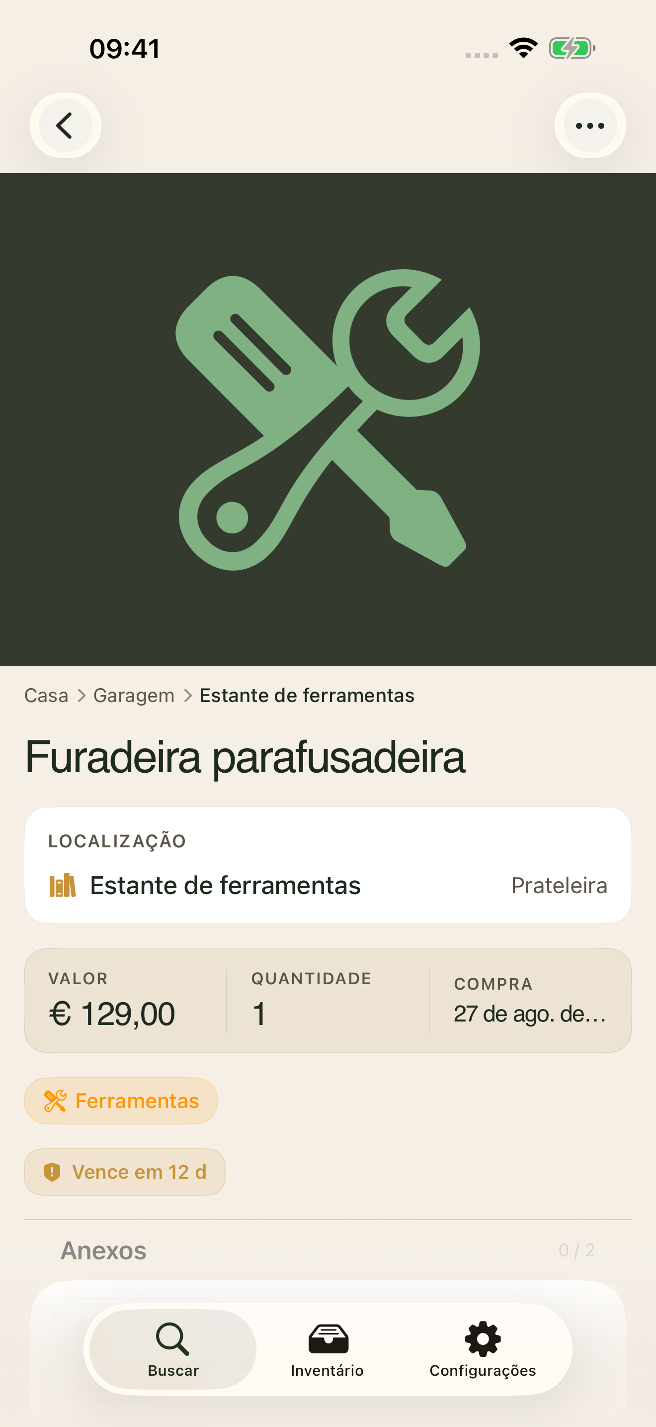 mnemia no iPhone, um objeto com o seu valor, garantia e anexos