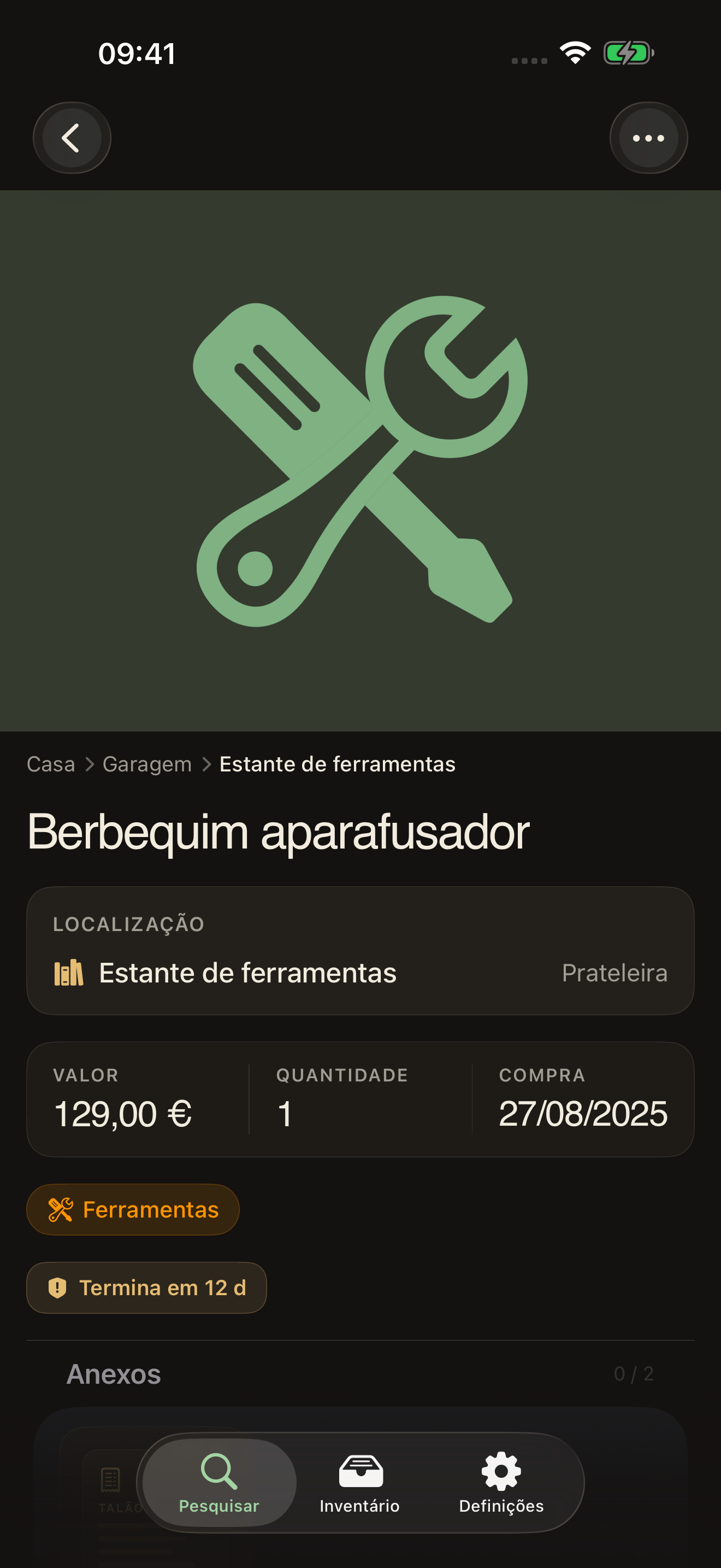 mnemia no iPhone, um objeto com o seu valor, garantia e anexos